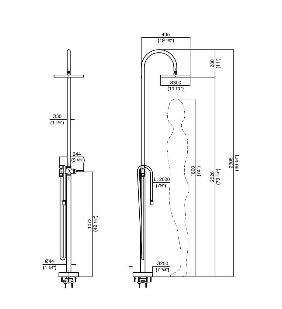 Открытый душ из нержавеющей стали Zucchetti ARCH-00023676 - Вид №10
