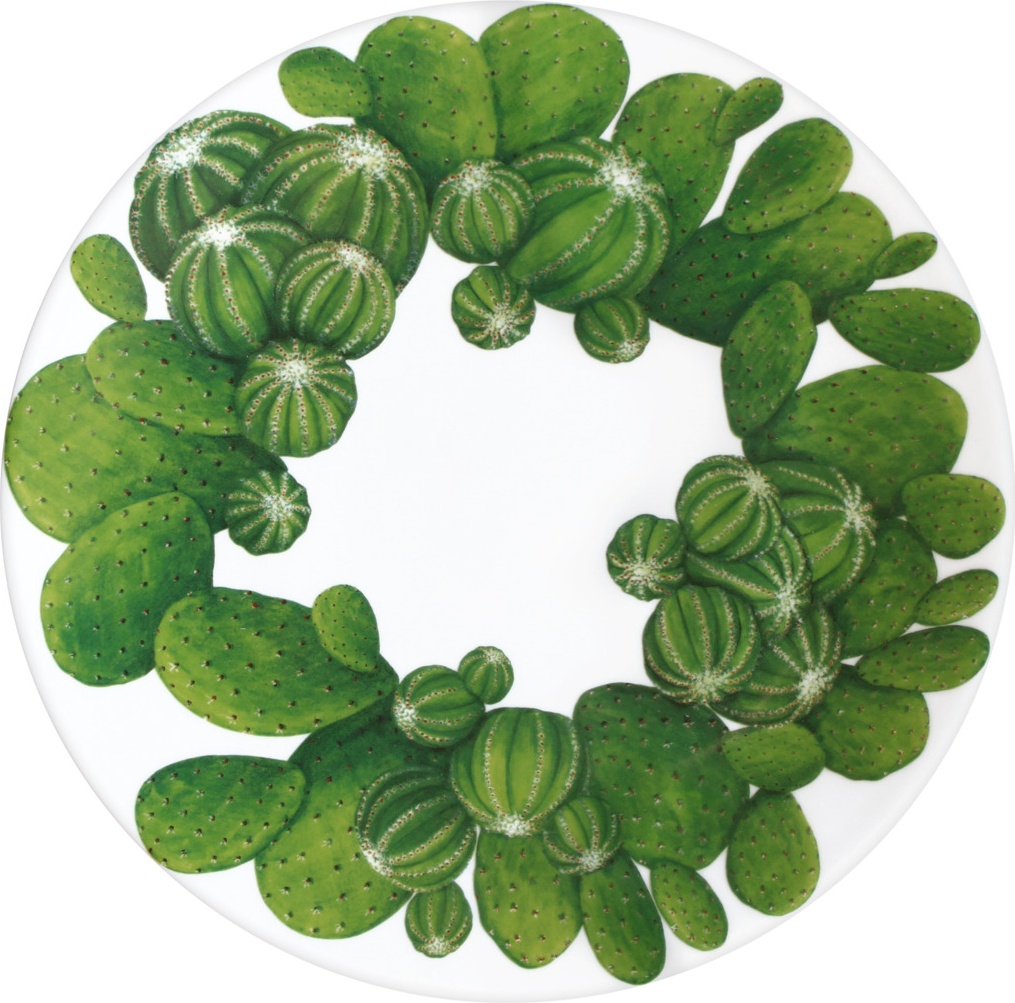 10640795 Taitu Тарелка обеденная Taitu "Кактусы" 27см Фарфор костяной 