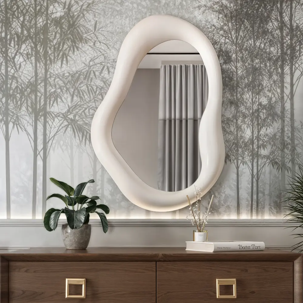 Интерьерное зеркало Nuage фигурное 60×87 см с белой рамой 89438720 Santreyd STLM-1580314