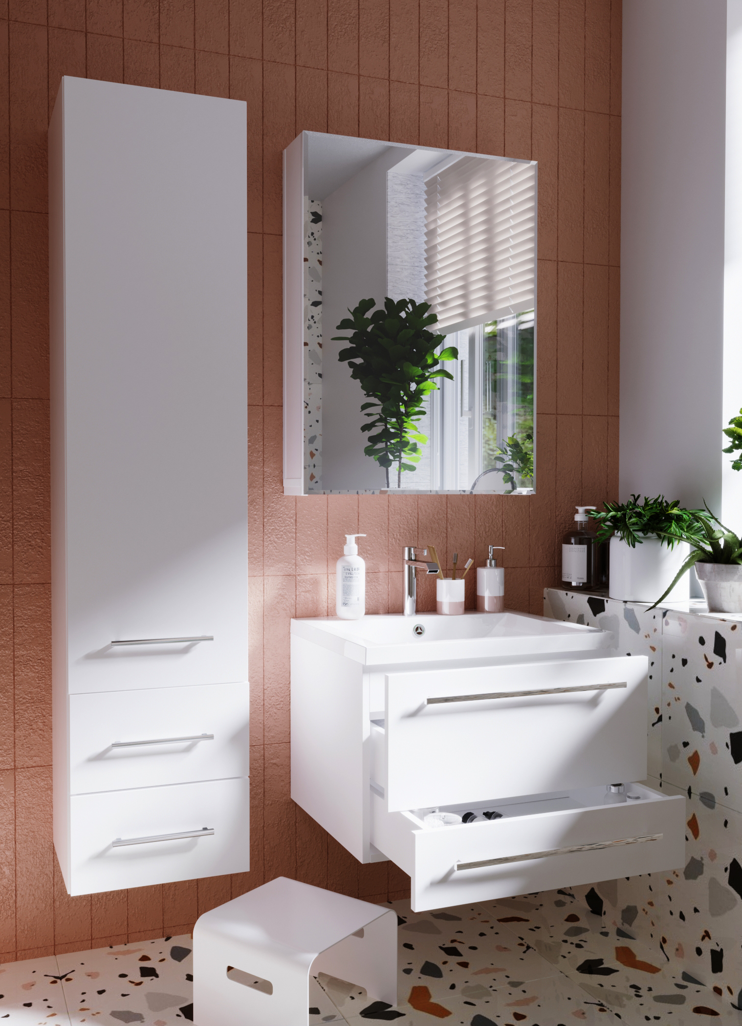 У23256 Шкаф - Пенал Соната 35П, 1д, 2я, Белый глянец 1 Marka Соната  - Вид №6