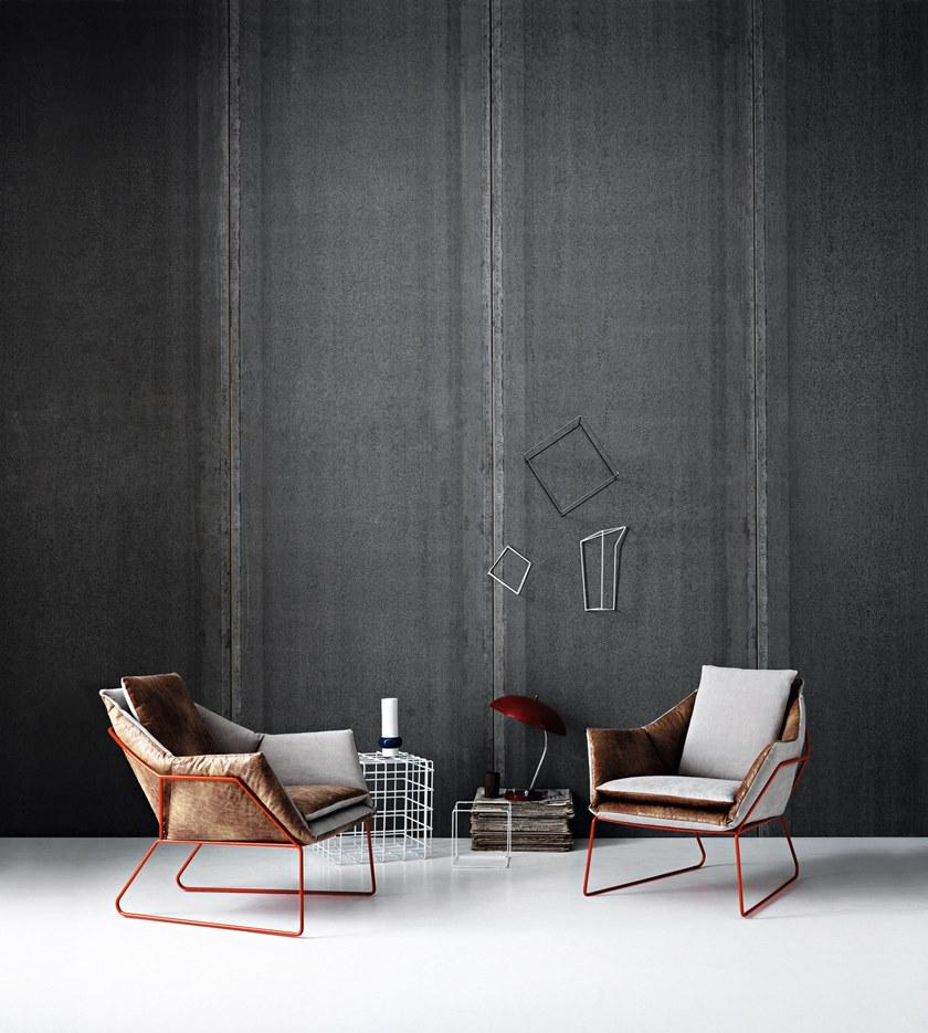 Saba Italia Кресло на санках из ткани с подлокотниками New york sun-id-1448737 - Вид №2