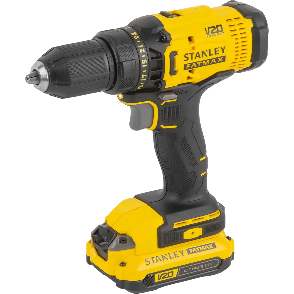 Дрель-шуруповерт аккумуляторная Stanley SCD700C2K, 18 В Li-ion 2x1.5 Ач STANLEY FATMAX STLM-2029836 - Вид №1