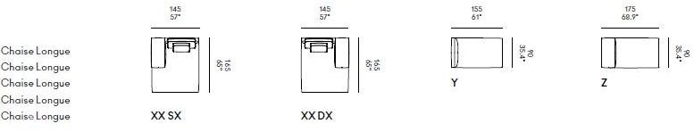 Casamania & Horm Дормез со съемным чехлом из ткани или кожи Miles sun-id-1512283 - Вид №2
