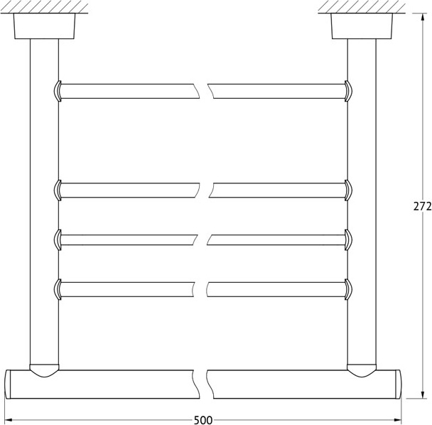 NOS 041 Полка для полотенец со штангой 50 cm FBS Nostalgy - Вид №1
