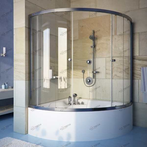 180X180GV864RS Душевое ограждения на борт вынны GUTEWETTER Германия SHAPE