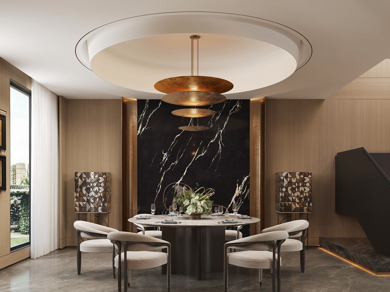 Мраморный пол GANI MARBLE TILES NERO PICASSO ARCH-00032607 - Вид №1