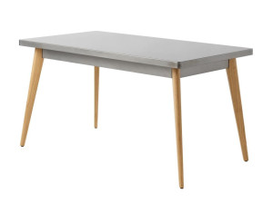 Прямоугольный обеденный стол из стали и дерева