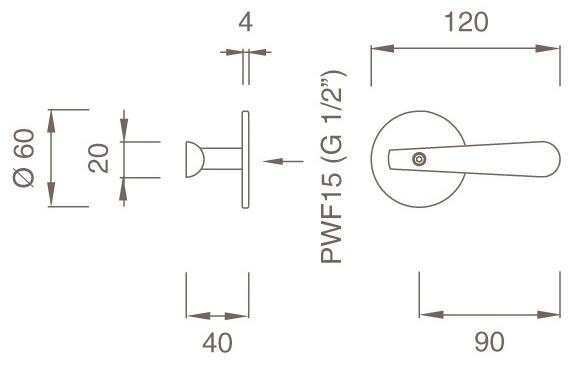 Ceadesign 2-ходовой переключатель из нержавеющей стали Lutezia Dev 20 - Вид №1
