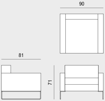 Viganò Кожаное кресло с подлокотниками Cubiko sun-id-1368985 - Вид №5
