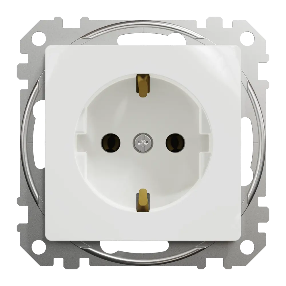 Розетка встраиваемая Systeme Electric Sedna Design с заземлением, цвет белый STLM-2188847