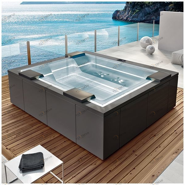 Бассейн Gruppo Treesse Zen SPA-V202H-SE прямоугольный spa с гидромассажем аэромассажем встроенный серый SPAV202HSE