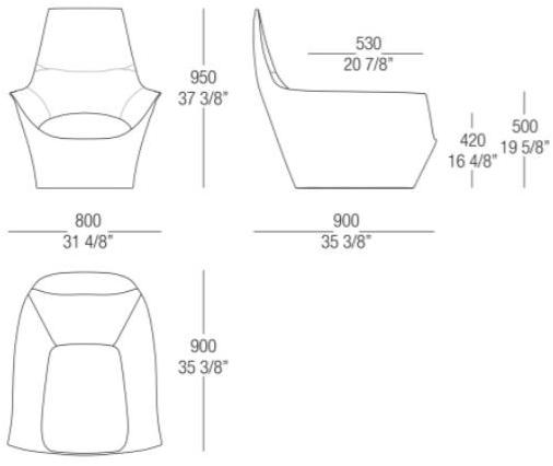 MisuraEmme Кресло из ткани с подлокотниками Atelier sun-id-1498028 - Вид №4