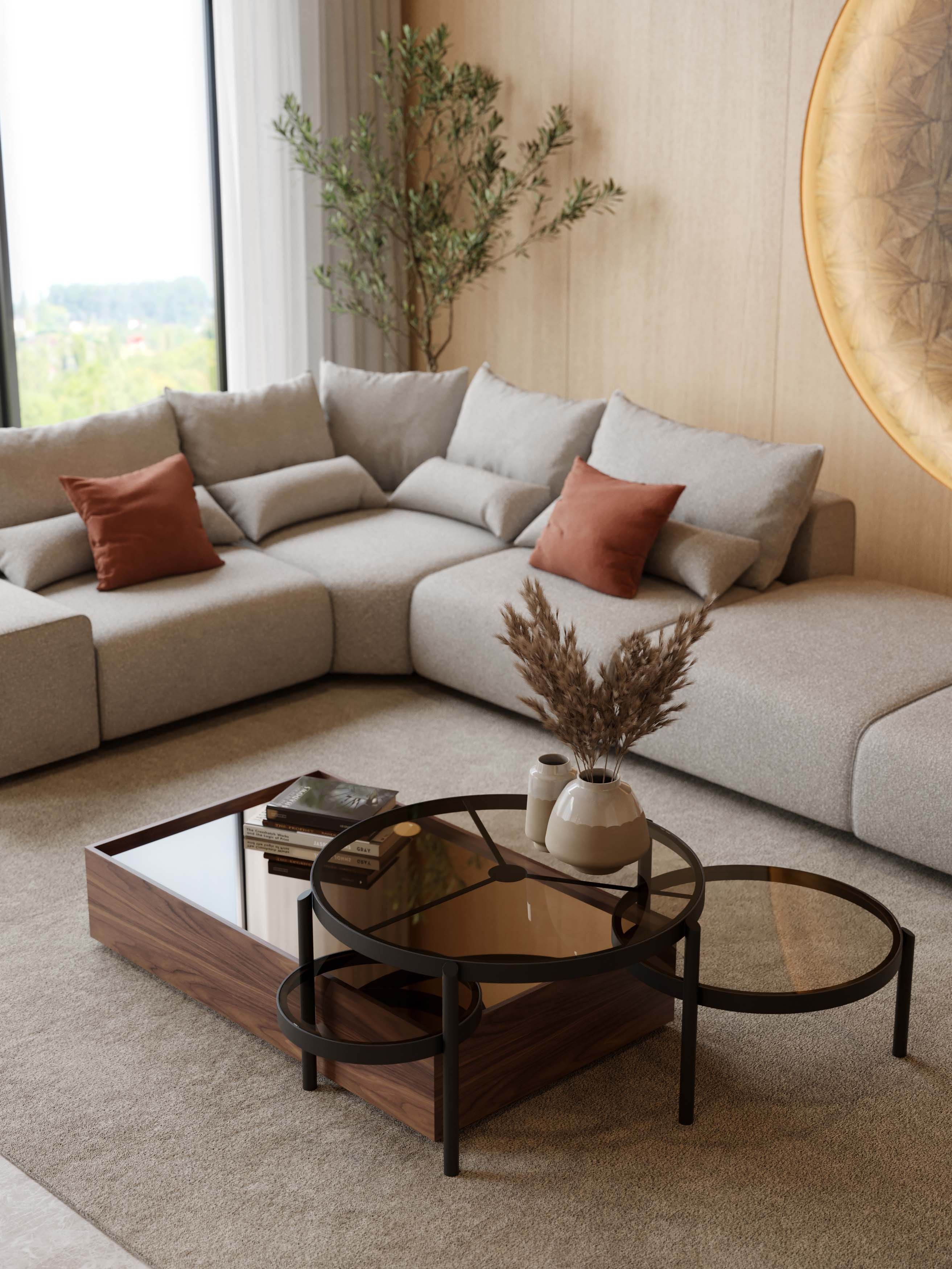 Низкий журнальный столик из бронзы и дерева Stylish Club His &amp ARCH-00059988 - Вид №8