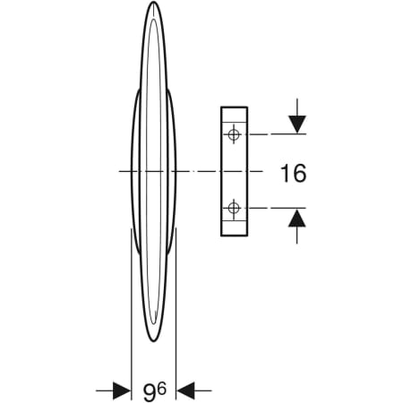 115.201.11.1 Разделительная перегородка для писсуара Geberit Basic Geberit  - Вид №3