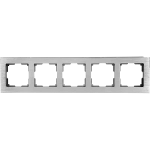 Рамка для розеток и выключателей Werkel Aluminium 5 постов, металл, цвет алюминий