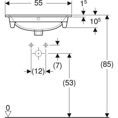 122255000 Встраиваемая раковина Geberit Renova Plan Geberit  - Вид №15