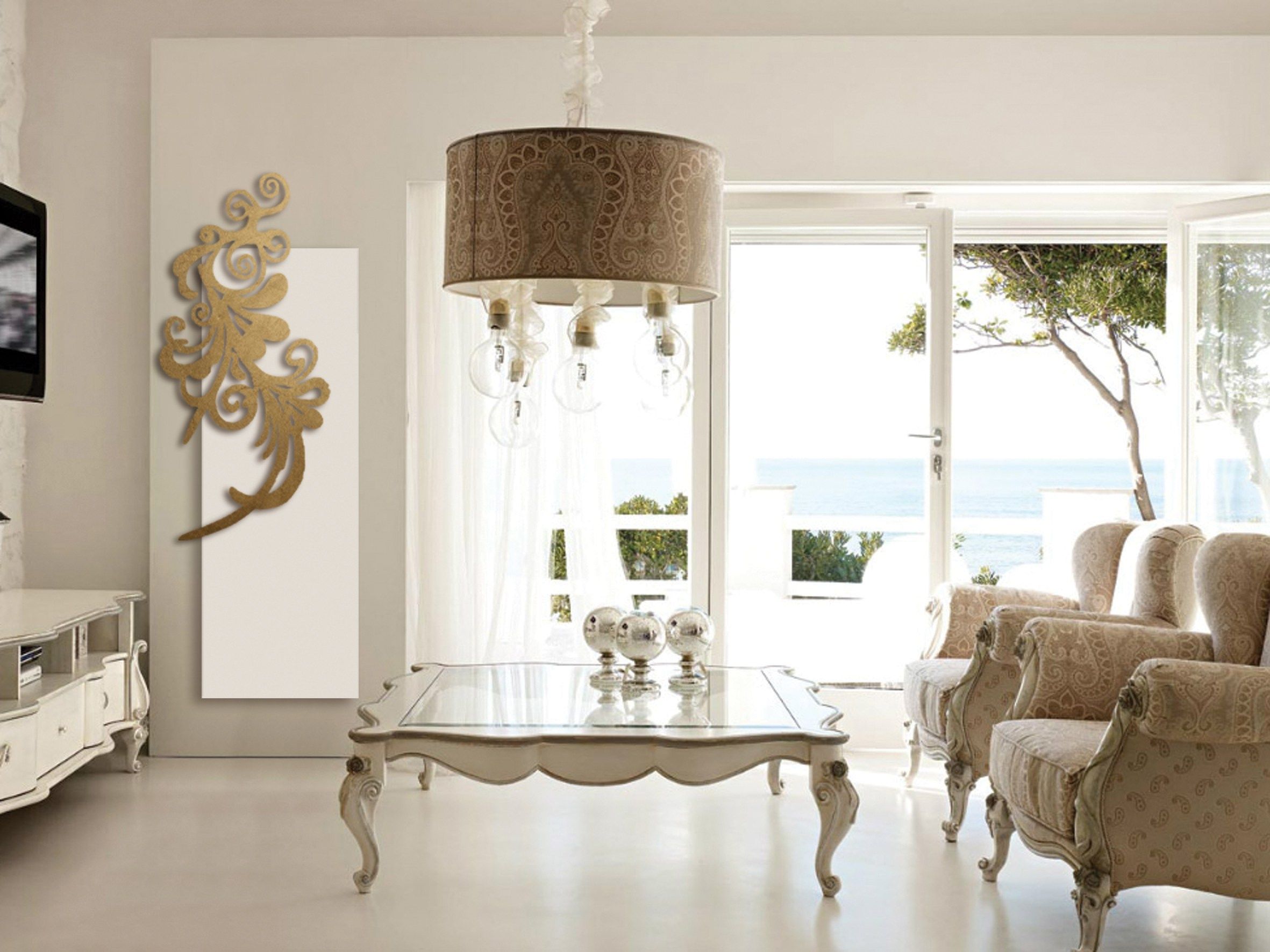 Алюминиевый полотенцесушитель Termo Design двойная пластина-сусальное золото ARCH-00136883 - Вид №2