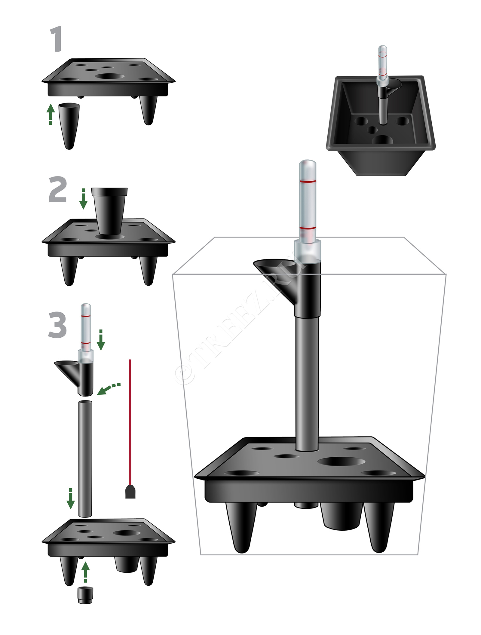 41.3300-02-R-21 Система автополива R-21 для кашпо  Effectory - модель R-21 Цветочная коллекция  - Вид №2