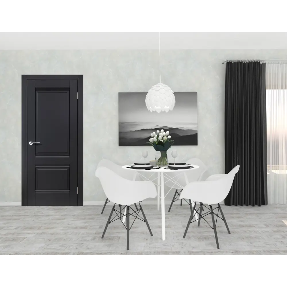 Комплект двери Классико-42 глухая 90x200 см Hardflex черный без доборов 89430436 STLM-2174671 PORTIKA  - Вид №1