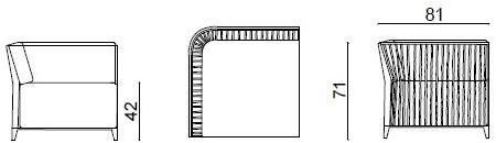 HUGUES CHEVALIER Угловое кресло из ткани Saint-germain sun-id-1478662 - Вид №2