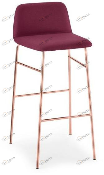 TrabA' Барный стул из ткани с подставкой для ног Bardot 0036 met-tu