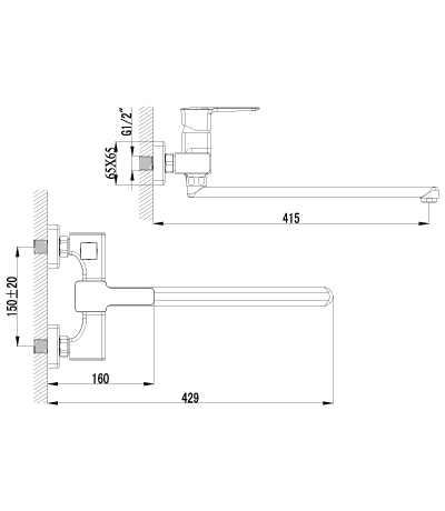 LM3617C Смеситель Basis для ванны LEMARK BASIS  - Вид №1