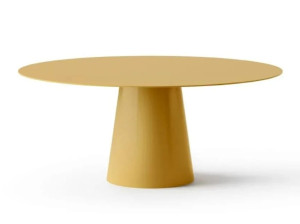 Круглый обеденный стол с гладкой основой