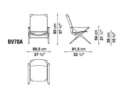 Складное кожаное кресло с подлокотниками B&B Italia Беверли ARCH-00080260 - Вид №4