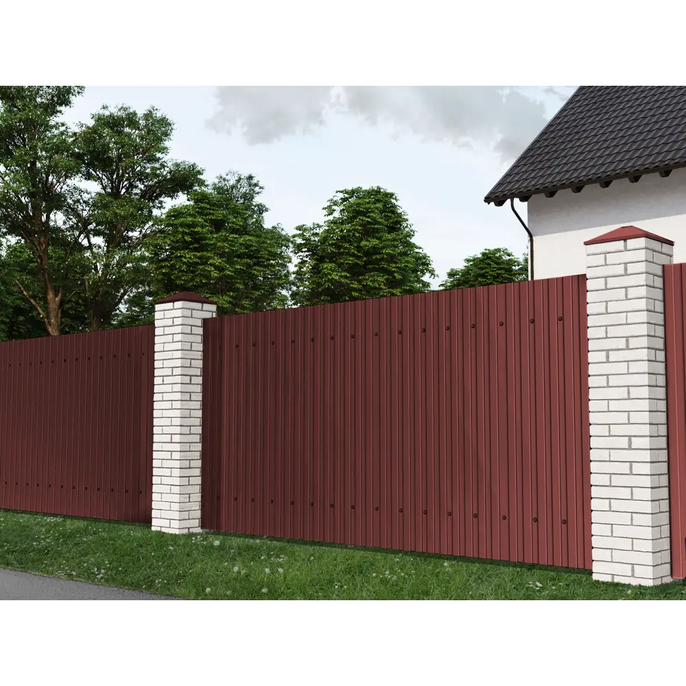 Профнастил С8 0.4 мм 1200x2000 мм RAL 3005 вишня Santreyd STLM-2119242 - Вид №2