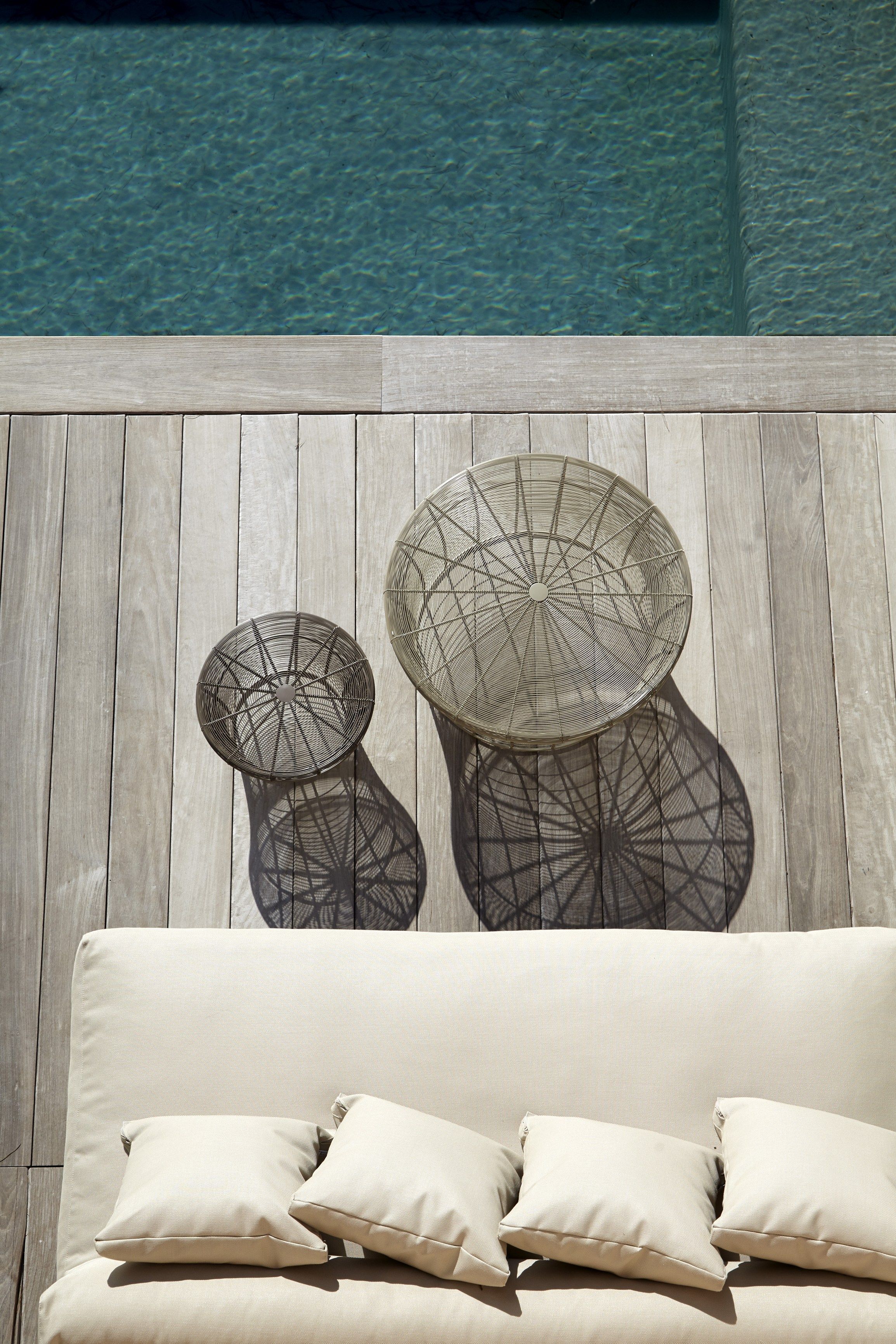 Из нержавеющей стали круглый низкий сад журнальный столик GANDIABLASCO Арам ARCH-00080197 - Вид №13