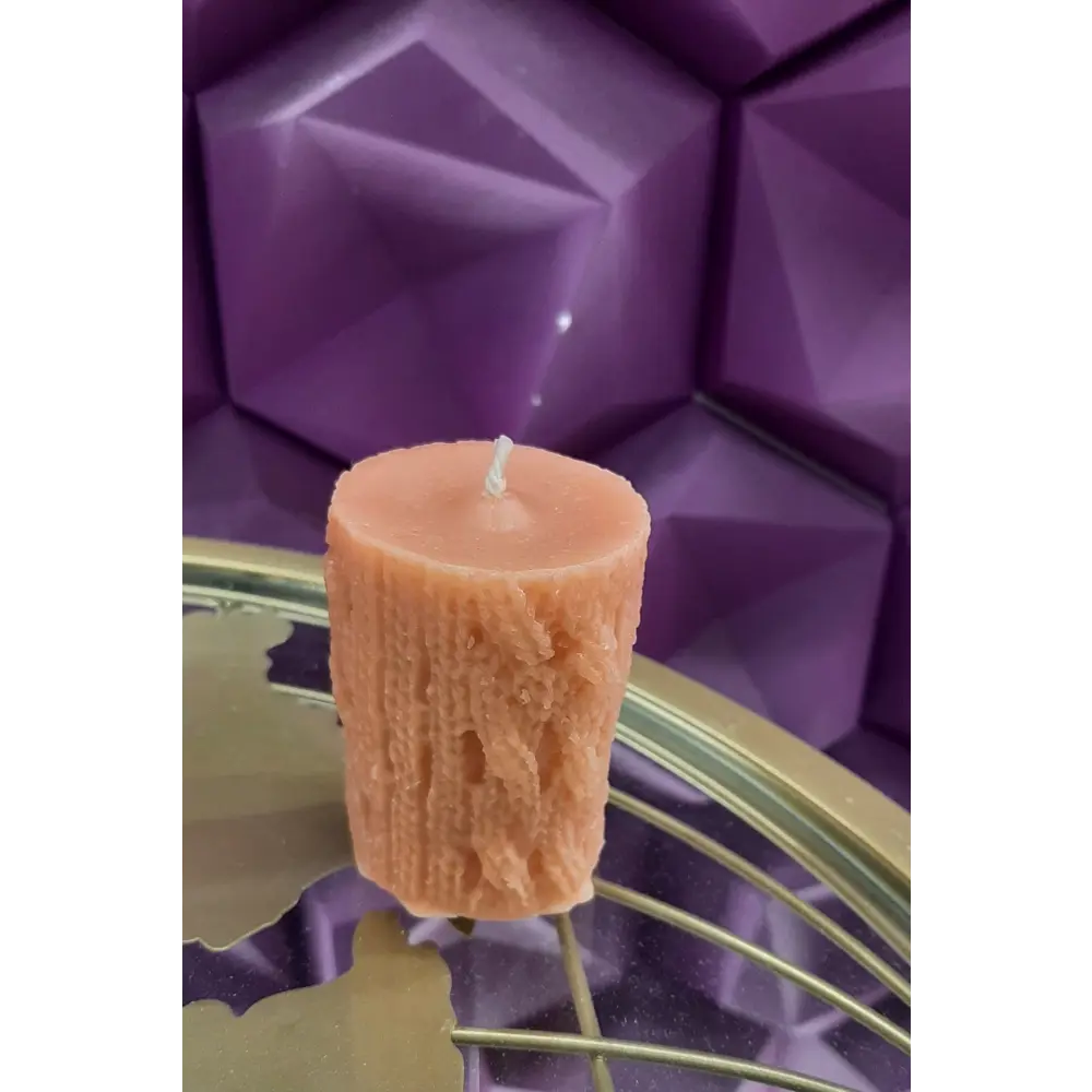 Свеча формовая Столбик с узором розовая 7.2 см Santreyd STLM-2013883 - Вид №3