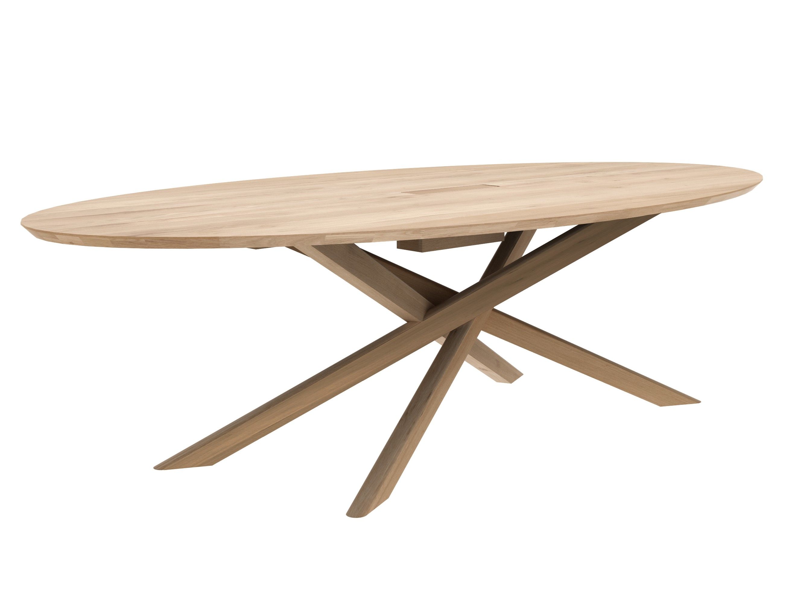 Овальный стол для совещаний из дуба с системой люверсов Ethnicraft Mikado ARCH-00032325