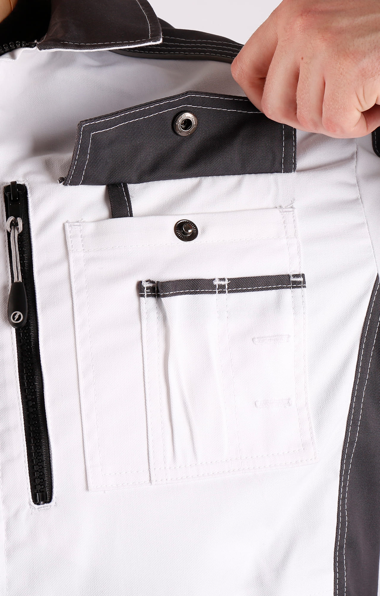 4974827 Костюм  NEW белый графит STATUS  Летняя спецодежда  размер 52-54/170-176  - Вид №14