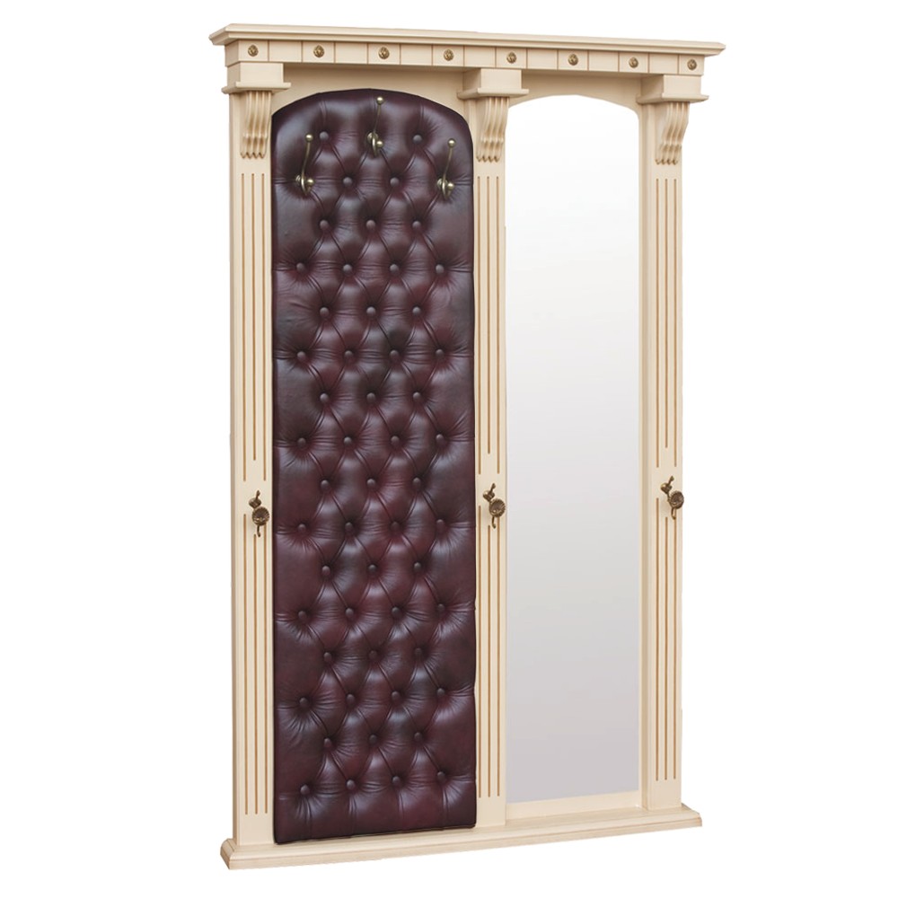 11151 Настенная прихожая с зеркалом Тауэр 7 Айвори Бордо 12 BOGACHO 4627138229538