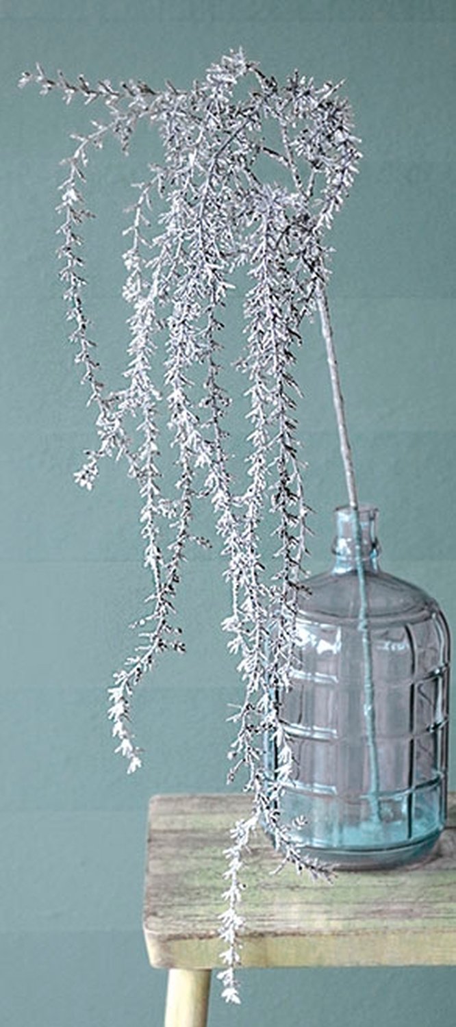 1707 996 a3 Вешалка для искусственного декора с глиттером, 120 см, серебро H-andreas  - Вид №2