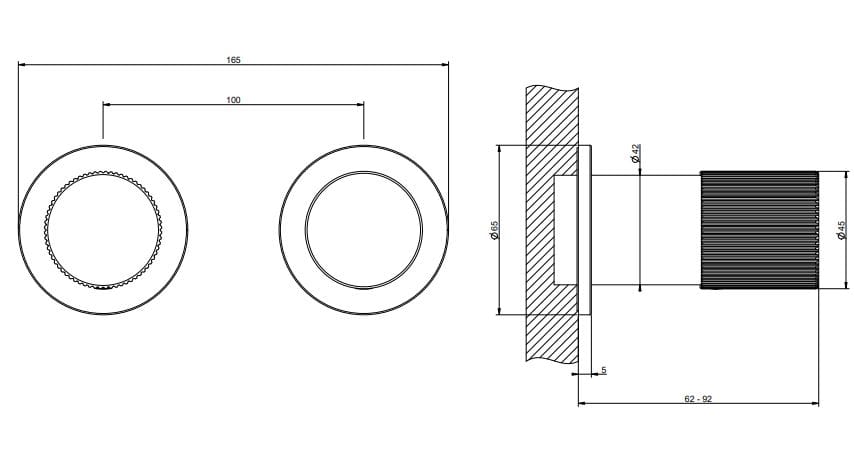 Хромированный латунный смеситель для душа с 2 отверстиями Gessi Habito ARCH-00126856 - Вид №1
