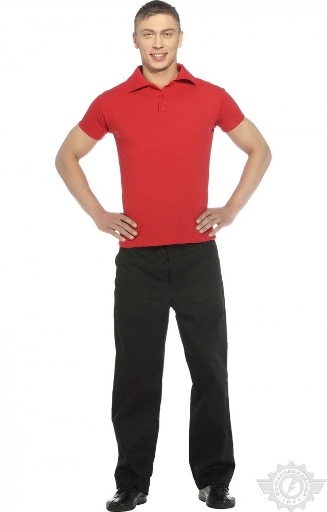 66352 Тенниска-поло красная  Одежда для салонов красоты  размер S (46) Спецодежда  - Вид №8