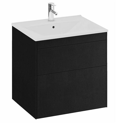 47437 IFO Sense тумба под умывальник с двумя ящиками, W = 600 мм, W1 = 610 мм, темно-серый - Вид №6