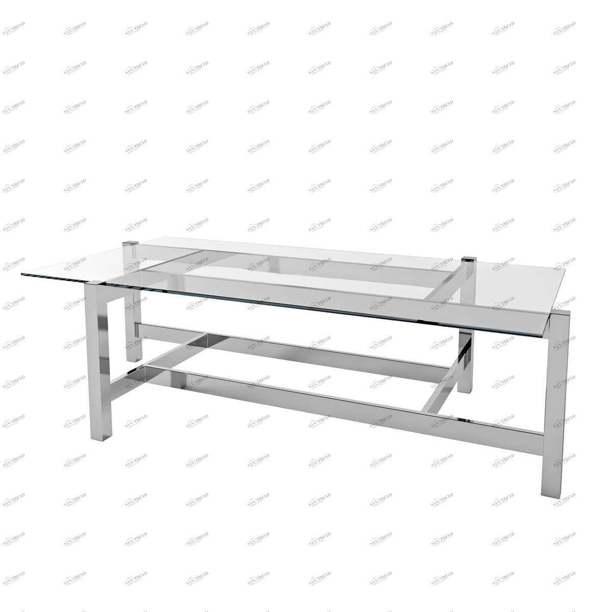 Журнальный столик со стеклянной столешницей 145х75 хром Tommy DELIGHT COLLECTION  00-3882227 Прозрачный;хром 