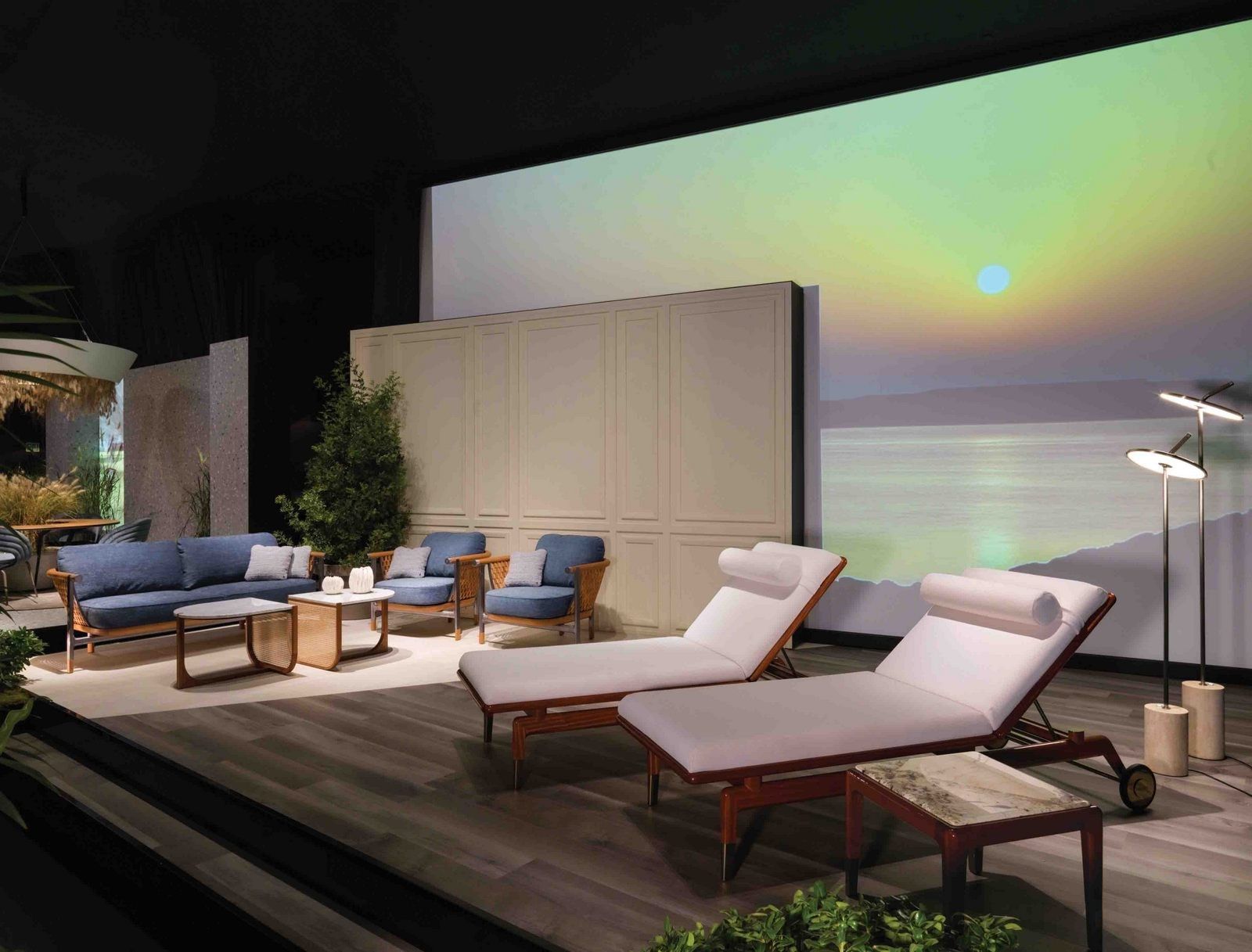 Садовая кровать с откидывающейся спинкой из красного дерева и ткани Visionnaire Реддинг ARCH-00088959 - Вид №1