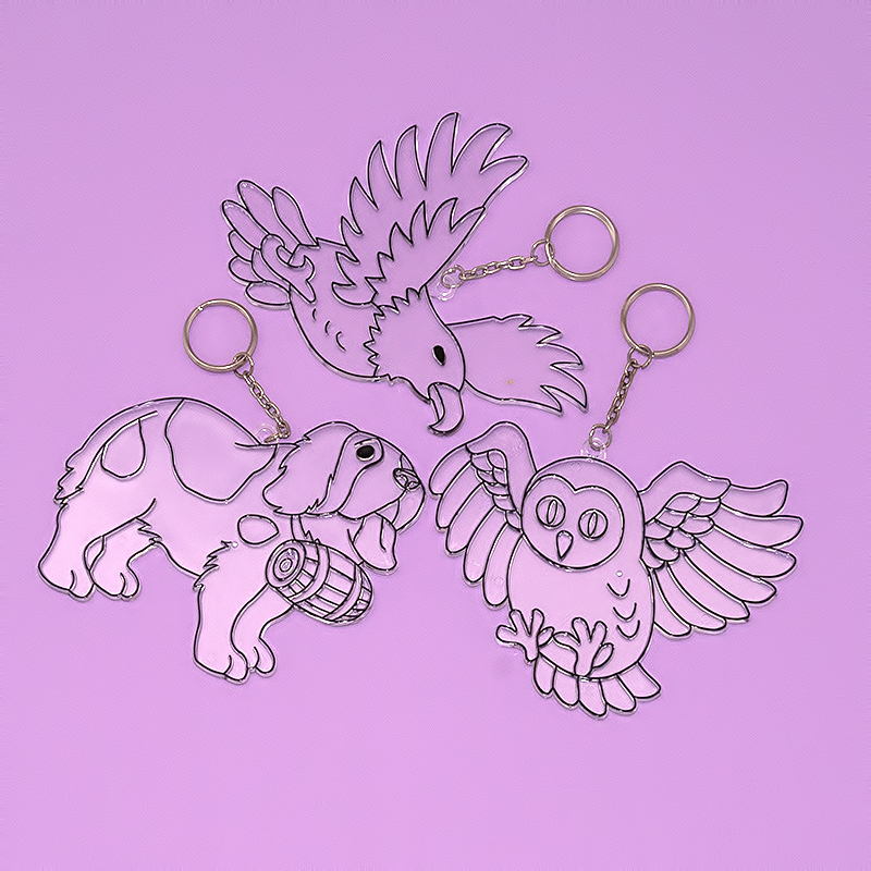 23865 Витражи - Брелоки 2 3шт: собака, сова, орел 1/12 AMOS 