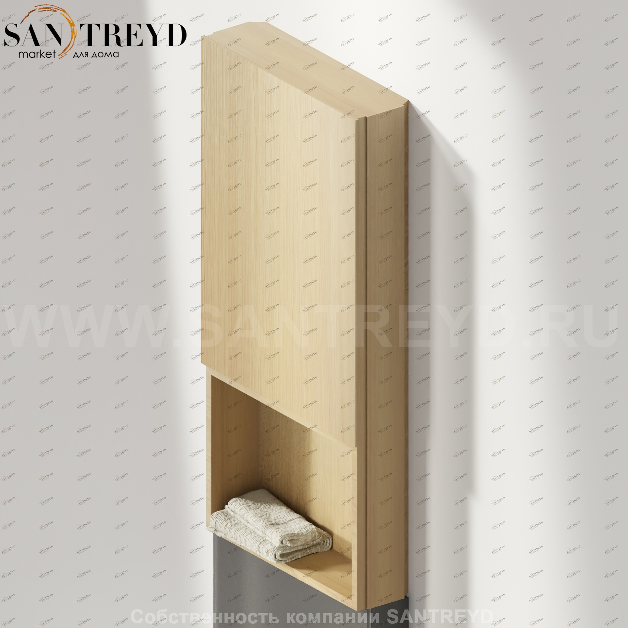 Верхний модуль MONOLITH с полкой натуральный дуб Agape AMON1292RR