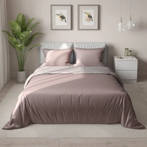 Комплект постельного белья НТК двуспальный розовый полисатин для уютного сна 89404968