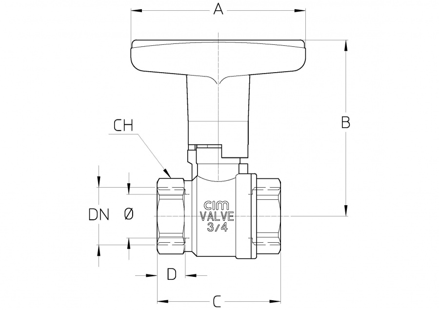 CIMBERIO CIM A14 1 Шаровой полнопроходной кран серии Т14 - CIM A14  - Вид №1