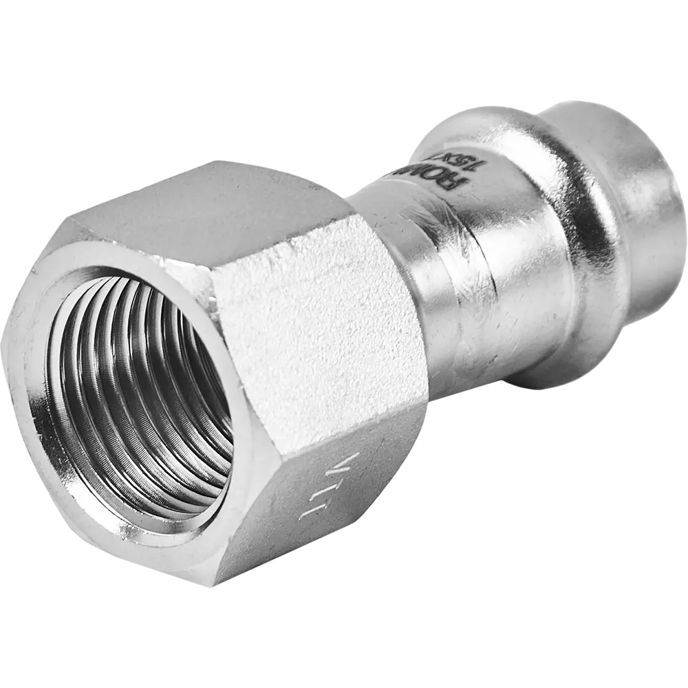 Муфта переходная Rommer 1/2"x15 мм ВПр-ВР нержавеющая сталь STLM-2200663 - Вид №1
