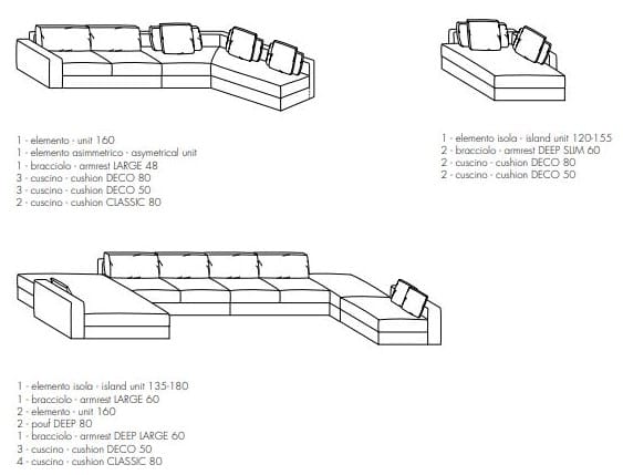 Съемный диван из ткани Meridiani Harold ARCH-00130925 - Вид №12