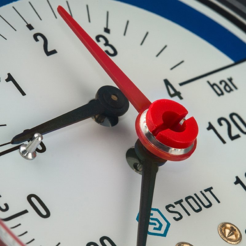 Термоманометр аксиальный 80 мм 1/2" 4 бар STOUT SIM0005800415 - Вид №2