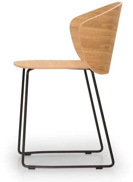 True Design Штабелируемое кресло-санки из стали и дерева Not wood Nt 1005 - Вид №2