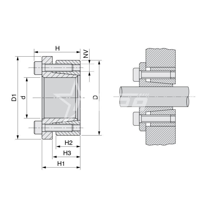 IS3413 Зажимная втулка KLBB330 (PHF FX52-30x80) ISKRA  - Вид №2
