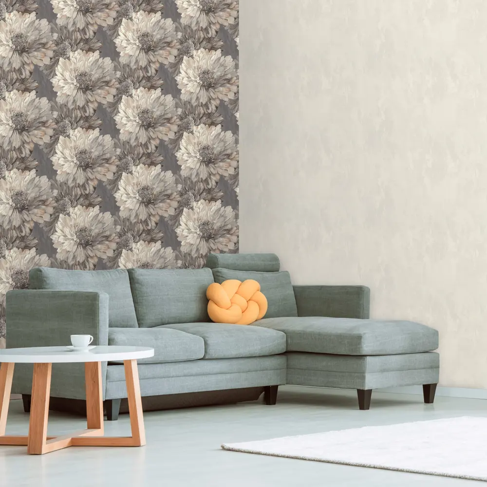 EURO DECOR Stella: Флизелиновые обои серые однотонные для гостиной и спальни 89369325 STLM-0817050 - Вид №3